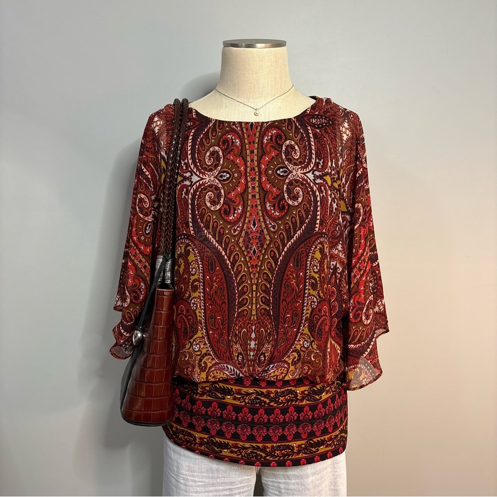 Coco Bianco Red Paisley Blouse
